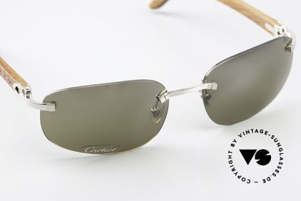 Cartier Spano Luxus Sonnenbrille Aus Holz, von 2006 (nach CARTIER Übernahme durch Richemont), Passend für Herren