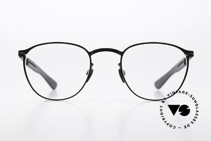 Mykita Mylon Clove Eckige Pantobrille Hybrid, Größe 50-22, col. 243 (PITCH-BLACK / BLACK), Passend für Herren und Damen