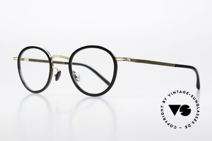 Mykita Arto Unisex Designer Pantobrille, mit zeitlosem Farbcode 945 = 'Glossy Gold / Black', Passend für Herren und Damen