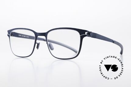 Mykita Janek Eckige Fassung Navy Blue, Farbcode 084 = "Navy Blue" = eine blaue Unisexbrille, Passend für Herren und Damen