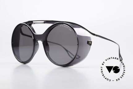 DITA Nacht One Steampunk Designerbrille, GRY-BLK: grau-schwarzer Rahmen mit Seitenblenden, Passend für Herren und Damen