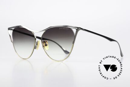 DITA Revoir Zauberhafte Cateye-Brille, edle Cateye Rahmen-Form; DTS509-59-03 BLK GLD, Passend für Damen
