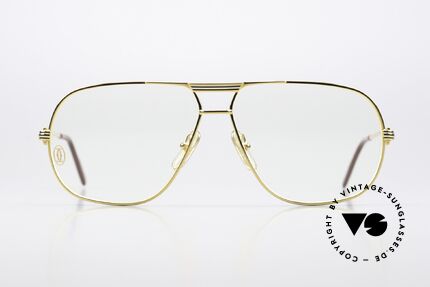 Cartier Tank - L Luxus Designer Brille 1988, kostbare und markante Herrenbrille im zeitlosen Design, Passend für Herren