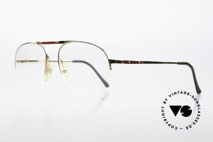 Dunhill 6022 Edle Herrenbrille Von 1984, VERGOLDETER Rahmen mit Wurzelholzdekor der Bruyere, Passend für Herren