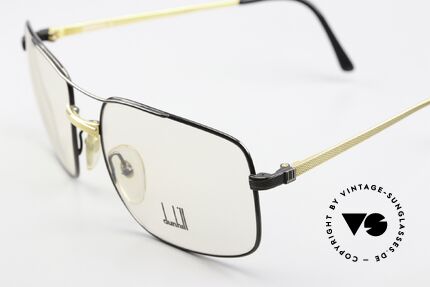 Dunhill 6048 Vergoldete Brille Von 1987, Fassung ist hartvergoldet und schwarz-verchromt, Passend für Herren