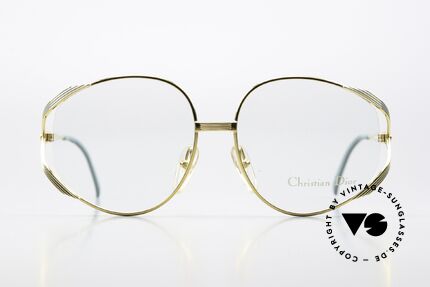 Christian Dior 2387 Damen Vintage Brille 1989, feminines elegantes Design mit großen XL Gläsern, Passend für Damen