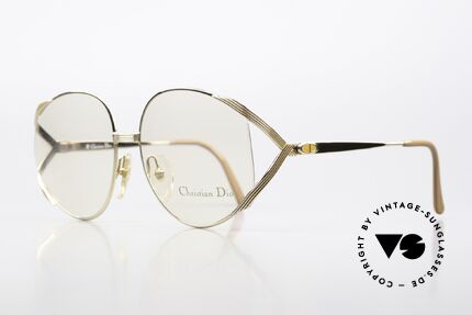 Christian Dior 2387 Vergoldet Pfirsichfarben 80s, vergoldeter Rahmen mit pfirsichfarbenen Akzenten, Passend für Damen