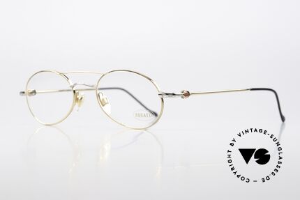 Bugatti 20208 Ovale Herrenbrille Von 1995, edel glänzende Rahmen-Lackierung in gold und platin, Passend für Herren