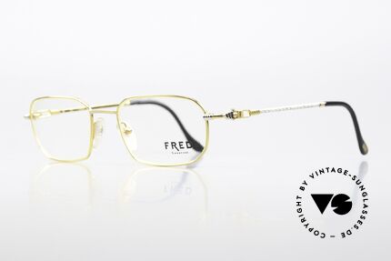 Fred Jersey Männer Luxusbrille 1990er, Bügel und Brücke gedreht wie ein Segeltau; RARITÄT!, Passend für Herren