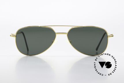 Fred Alaska Aviator Sonnenbrille Gold, XL Aviator Sonnenbrille mit grünen Gläsern, 100% UV, Passend für Herren