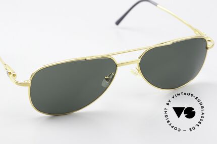 Fred Alaska Aviator Sonnenbrille Gold, Luxus-Modell könnte aber auch optisch verglast werden, Passend für Herren