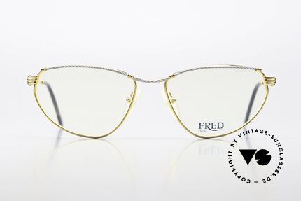 Fred Alize - M Cateye Seglerbrille 1990, marines Design (charakteristisch Fred); Top-Qualität, Passend für Damen