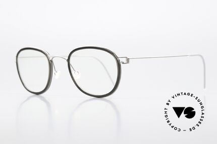 Lindberg Max 48 Air Titan Rim Titan Brille Damen & Herren, markant veredelte Air Titanium Version mit Azetat-Rand, Passend für Herren und Damen
