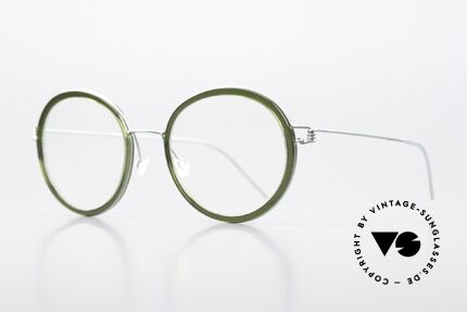 Lindberg Jean Air Titan Rim Frauen Designerbrille Grün, markant veredelte Air Titanium Version mit Azetat-Rand, Passend für Damen