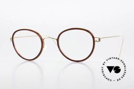 Lindberg Jackie 46 Air Titan Rim Damenbrille Weinrot Gold Details