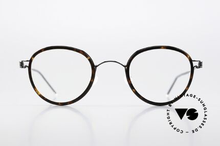 Lindberg Jackie 44 Air Titan Rim Pantobrille Schildpatt Schwarz, Panto-Modell Jackie, in Größe 44-24, Bügellänge 135mm, Passend für Herren und Damen