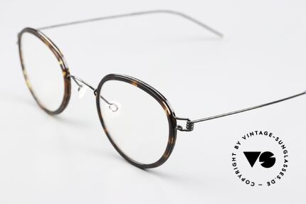 Lindberg Jackie 44 Air Titan Rim Pantobrille Schildpatt Schwarz, schwarz-polierte Titan-Fassung & 'Schildpatt' Inner-Rand, Passend für Herren und Damen