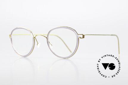 Lindberg Jackie 44 Air Titan Rim Gold & Violett Transluzent, markant veredelte Air Titanium Version mit Azetat-Rand, Passend für Damen