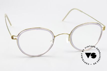 Lindberg Jackie 44 Air Titan Rim Gold & Violett Transluzent, ungetragenes Designerstück + orig. Lindberg Magnet-Etui, Passend für Damen