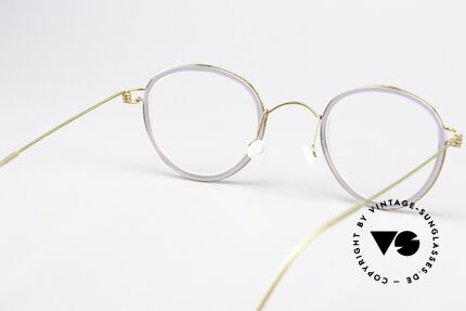 Lindberg Jackie 44 Air Titan Rim Gold & Violett Transluzent, Fassung kann beliebig (optisch / Sonne) verglast werden, Passend für Damen
