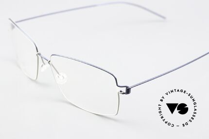 Lindberg Jimmy Air Titan Rim Herrenbrille Blau Grau Eckig, extrem stabile Fassung, flexibel & elastisch, und nur 3g, Passend für Herren