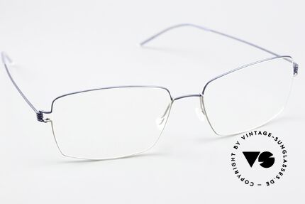 Lindberg Jimmy Air Titan Rim Herrenbrille Blau Grau Eckig, ungetragenes Designerstück + orig. Lindberg Magnet-Etui, Passend für Herren