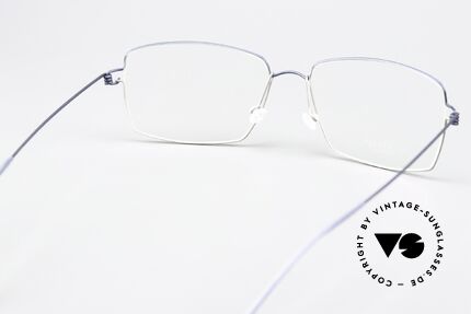 Lindberg Jimmy Air Titan Rim Herrenbrille Blau Grau Eckig, eleganter Rahmen ohne Schrauben, Nieten oder Lötungen, Passend für Herren