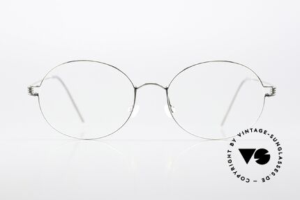 Lindberg Florence Air Titan Rim Brille Rund Oval Silber Grau, vielfach ausgezeichnet hinsichtlich Qualität und Design, Passend für Herren