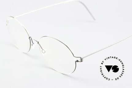 Lindberg Florence Air Titan Rim Brille Rund Oval Silber Grau, extrem stabile Fassung, flexibel & elastisch, und nur 3g, Passend für Herren