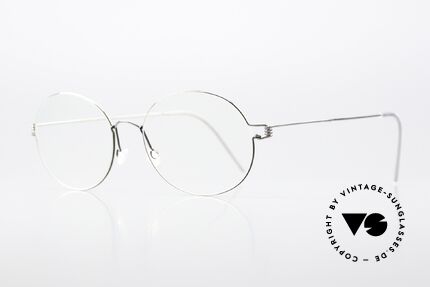 Lindberg Florence Air Titan Rim Brille Rund Oval Silber Grau, so zeitlos, stilvoll und innovativ = Prädikat "VINTAGE", Passend für Herren
