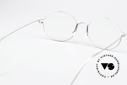 Lindberg Florence Air Titan Rim Brille Rund Oval Silber Grau, eleganter Rahmen ohne Schrauben, Nieten oder Lötungen, Passend für Herren