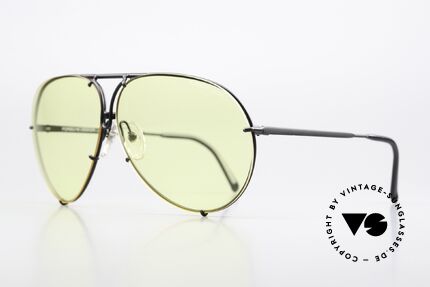 Porsche 5621 80er Pilotenbrille Kalichrome, kostbare hellgelbe KALICHROME Gläser (für abends), Passend für Herren