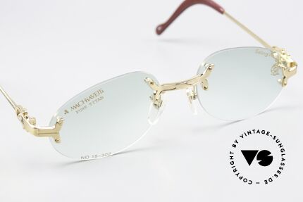 Machiavelli 15-302 Opulente Brille Vergoldet, herausragende Qualität (vergoldeter Titanium-Rahmen), Passend für Herren und Damen
