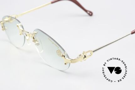 Machiavelli 15-300 Opulente Brille Gold Titan, leicht getönte Demogläser (als Modeaccessoire tragbar), Passend für Herren und Damen