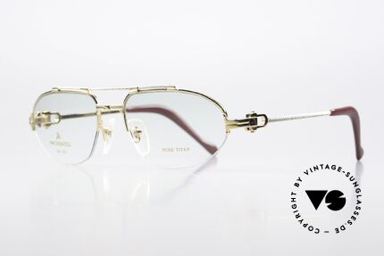 Machiavelli 24-20 Alte 80er Brille Platin & Gold, ein wirklich exzentrisches und opulentes Brillengestell, Passend für Herren