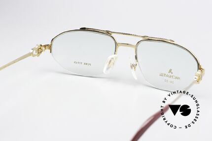 Machiavelli 24-20 Alte 80er Brille Platin & Gold, ungetragenes 80er Einzelstück mit orig. Machiavelli Etui, Passend für Herren