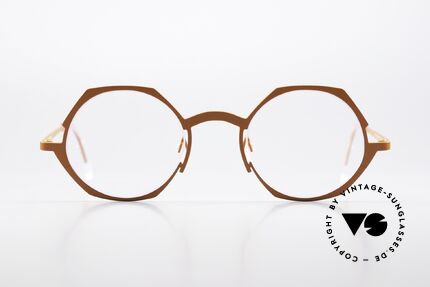 Theo Belgium Wave Pure Titanium Brille Orange, eine wundervolle Damenbrille in toller Farbe, Passend für Damen