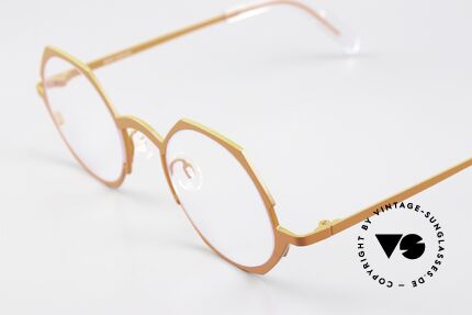 Theo Belgium Wave Pure Titanium Brille Orange, Größe 47-24; mit Farbcode 500 (orange metallic), Passend für Damen