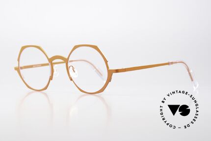 Theo Belgium Wave Pure Titanium Brille Orange, hochwertig und enorm komfortabel (sehr leicht), Passend für Damen