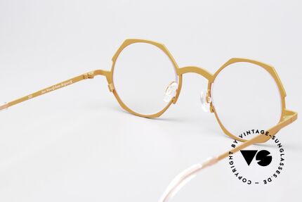 Theo Belgium Wave Pure Titanium Brille Orange, das Modell kann natürlich beliebig verglast werden, Passend für Damen