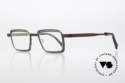 Theo Belgium Eye-Witness YC Designerbrille Eckig Unisex, in Wirklichkeit raffiniert gemacht; echte Designerbrille!, Passend für Herren und Damen
