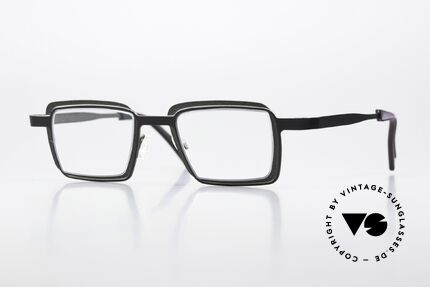 Theo Belgium Eye-Witness YC Designerbrille Schwarz Grau Details
