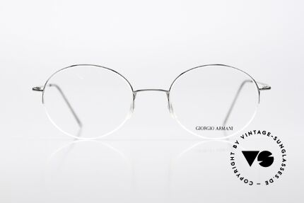 Giorgio Armani 27 Runde 90er Nylor Fassung, schlichte "Draht-Brille" in sehr puristischem Design, Passend für Herren und Damen