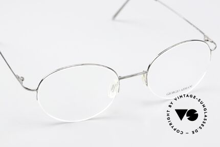 Giorgio Armani 27 Runde 90er Nylor Fassung, eleganter Stil; halb randlose Fassung mit Nylorfaden, Passend für Herren und Damen