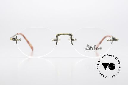 Jean Paul Gaultier 55-4671 90er Made In Japan Original, schlichte Randlos-Brille; dennoch markant & originell, Passend für Herren und Damen