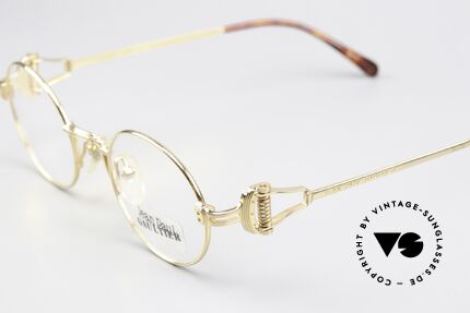 Jean Paul Gaultier 55-5106 90s Designerbrille Vergoldet, mit orig. DEMO-Gläsern (beliebig verglasbar), Gr. 45/21, Passend für Herren und Damen