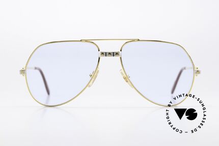 Cartier Vendome Santos - M Kobalt Mineral Ratti Gläser, wurde 1983 veröffentlicht & dann bis 1997 produziert, Passend für Herren