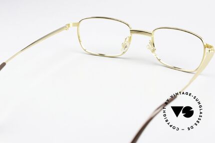 Jil Sander J90 Vergoldete Titanfassung 90er, ungetragenes 90er Modell im Stile der alten Cartiers, Passend für Herren und Damen