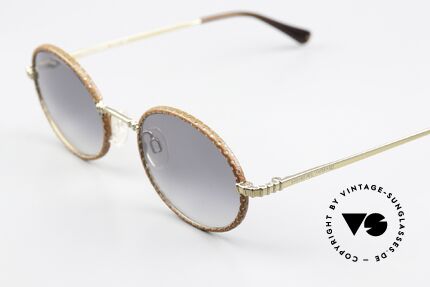 Giorgio Armani 223 90er Brille Mit Lederüberzug, blau-graue Verlaufs-Sonnengläser mit 100% UV Schutz, Passend für Herren und Damen