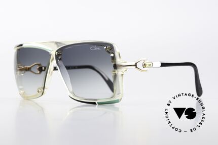 Cazal 859 West Germany 80er Brille, Col. 277: kristall / türkis / schwarz / weiss / gold, Passend für Herren und Damen